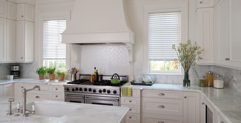 San Diego kitchen white blinds